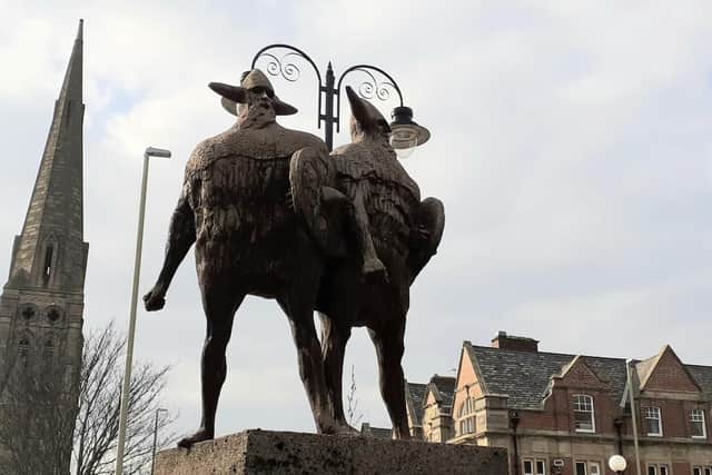 Tough nuts. The statue honouring the Vikings has stood in the centre of Jarrow since 1962.