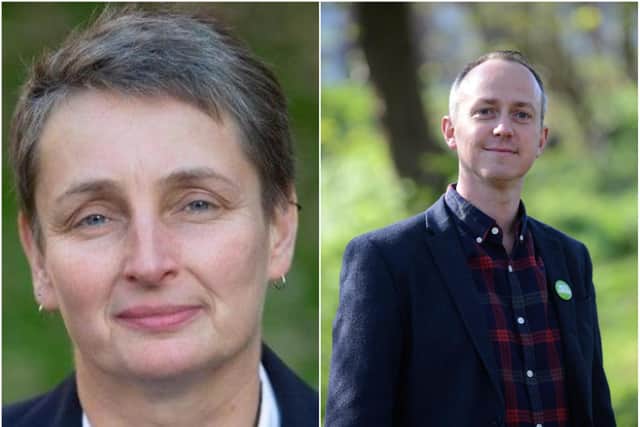 Kate Osborne, Jarrow MP (left); David Francis, leader of the Green Party at borough council and representative for the Beacon and Bents ward (right).