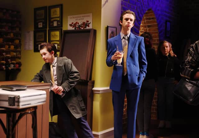 Thomas Aitch, nine and Dane Young, 15, recreate a scene from Only Fools and Horses to mark the 30th birthday of TV channel GOLD