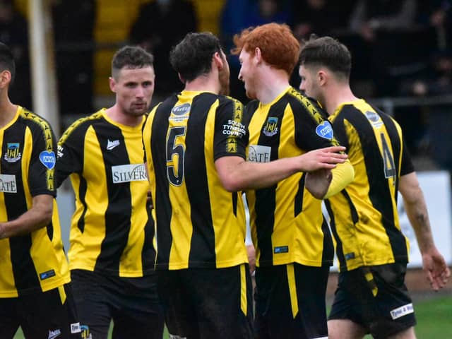 Hebburn Town players celebrate during last weekend's 3-2 win over Sunderland RCA.