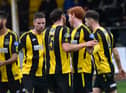 Hebburn Town players celebrate during last weekend's 3-2 win over Sunderland RCA.