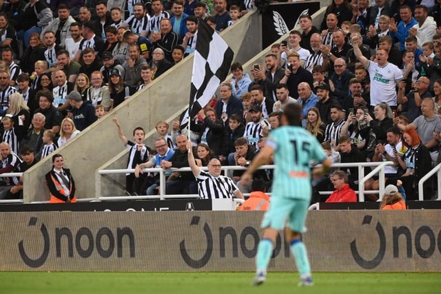 This Newcastle fan took it upon himself to spark the atmosphere at St James's Park against Atalanta (Photo by Stu Forster/Getty Images)