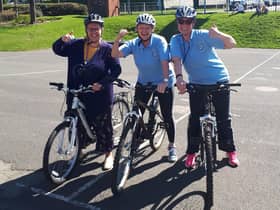 The team at St Mary's, who are inviting families to join their cycling sessions