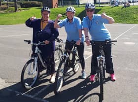 The team at St Mary's, who are inviting families to join their cycling sessions