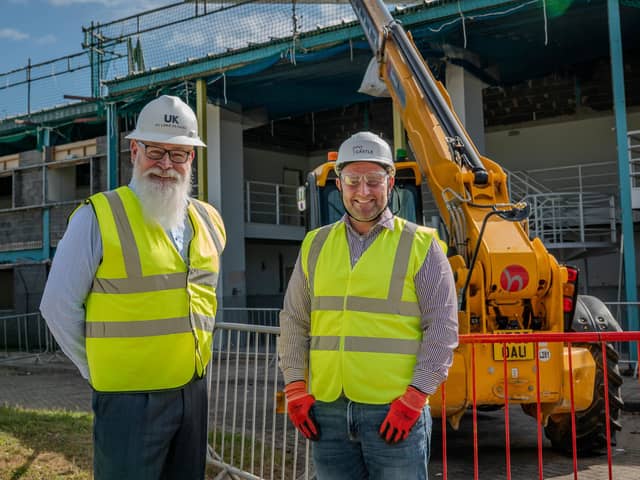 Adrian Bartle of UK Land Estates with Andrew Dawson, managing director at Castle.