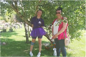 Kayleigh Llewellyn with her heart donor's aunt Vicki at the memory tree planted for Sinead Bree in Seaham.