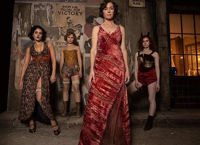 The women of Dope Girls. From left, Billie (Umi Myers), Violet (Eliza Scanlen), Kate (Julianne Nicholson), and Evie (Eilidh Fisher) (Picture: BBC/Badwolf Productions/Ray Burmiston)