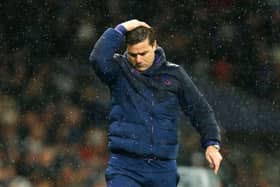 Tottenham Hotspur's Argentinian head coach Mauricio Pochettino reacts during the English Premier League football match between Tottenham Hotspur and Sheffield United at Tottenham Hotspur Stadium in London, on November 9, 2019.