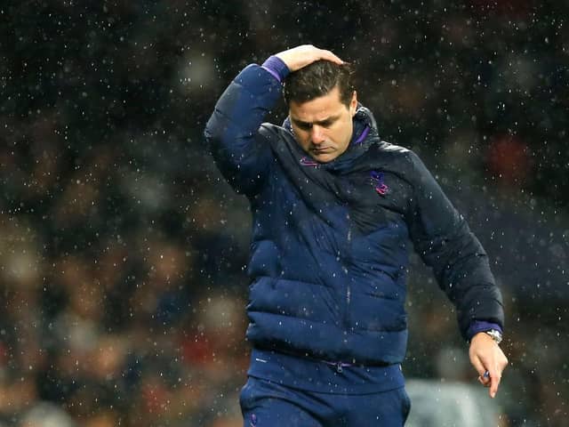 Tottenham Hotspur's Argentinian head coach Mauricio Pochettino reacts during the English Premier League football match between Tottenham Hotspur and Sheffield United at Tottenham Hotspur Stadium in London, on November 9, 2019.
