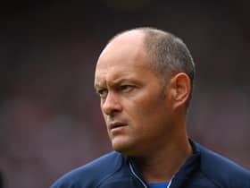 SUNDERLAND, ENGLAND - JULY 31: Sunderland manager Alex Neil reacts on the touchline during the Sky Bet Championship between Sunderland and Coventry City at Stadium of Light on July 31, 2022 in Sunderland, England. (Photo by Stu Forster/Getty Images)