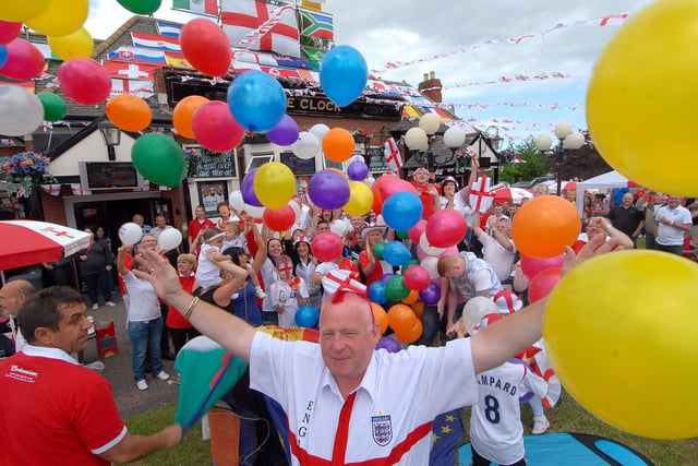 Manager Norman Scott and his customers at The Clock pub in Hebburn were ready for the start of the World Cup in 2010.