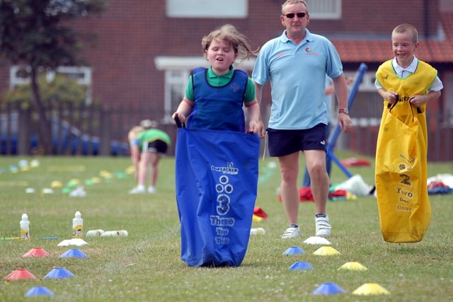 The sack race looked like lots of fun at the All Saints School sports day in 2006.