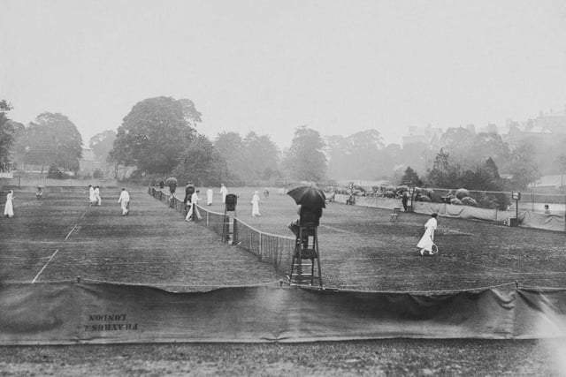 The Buxton Lawn Tennis Tournament in 1912. (Photo by Topical Press Agency/Hulton Archive/Getty Images)