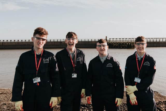 Renewable energy students at the Port of Blyth.