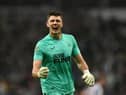 Nick Pope's stop to deny Jean Philippe-Mateta has been named as January's Premier League Save of the Month (Photo by Gareth Copley/Getty Images)