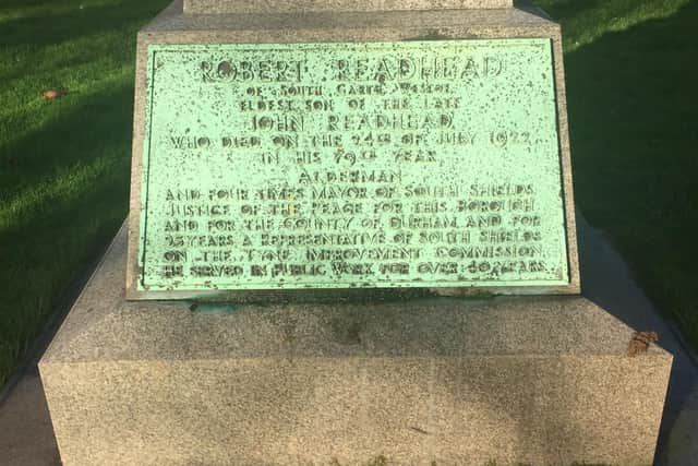 Robert Readhead's grave at the nearby Harton Cemetery