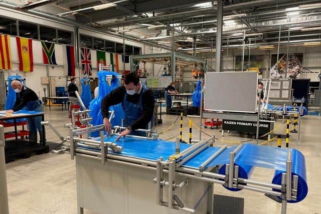 Nissan workers making PPE