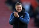 Newcastle United head coach Eddie Howe applauds fans after the 4-1 win over Southampton yesterday.