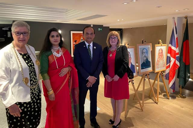 The Mayor and Mayoress with the Assistant High Commissioner of Bangladesh Kazi Ziaul Hasan.