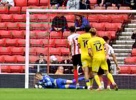 Anthony Patterson makes a late save at the Stadium of Light