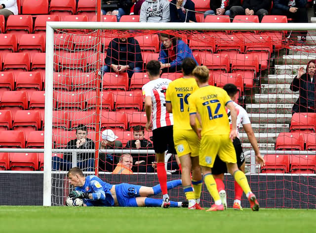 Anthony Patterson makes a late save at the Stadium of Light