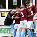 South Shields' players celebrate. Picture via Kev Wilson.