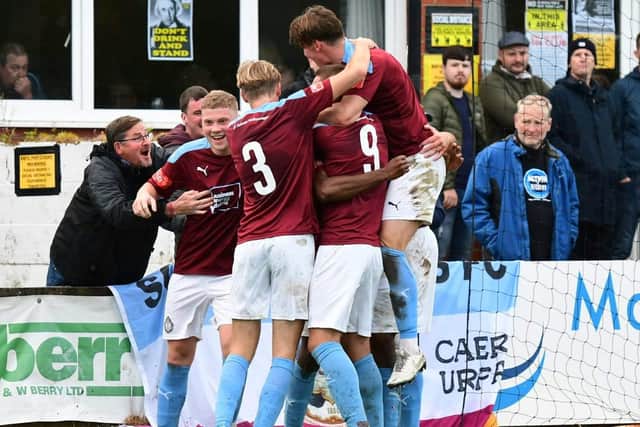 South Shields' players celebrate. Picture via Kev Wilson.