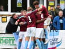 South Shields' players celebrate. Picture via Kev Wilson.
