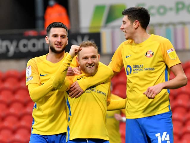 Sunderland celebrate their third goal