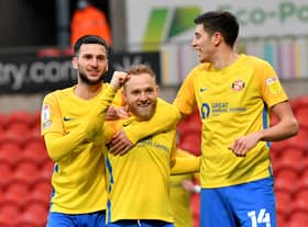 Sunderland celebrate their third goal