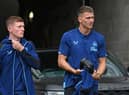 Newcastle United players Elliot Anderson and Sven Botman arrive at St James's Park.