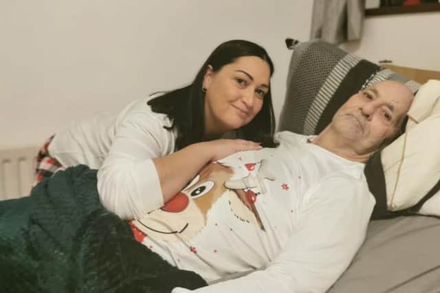Gemma with her dad Howard at Christmas.
