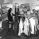 Taking a look at the fashions in Binns, South Shields.