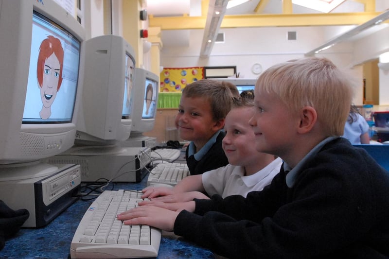 Pupils pictured at the Year One computer station. Are you in the photo?