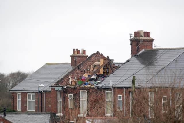 Storm Arwen aftermath in Arthur Street, Whitburn.