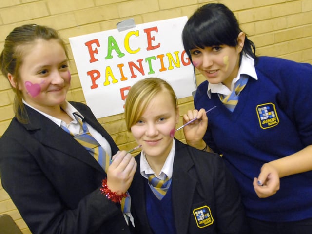 Jarrow School students organised all sorts of events for Children In Need in 2008 including an auction and face painting.