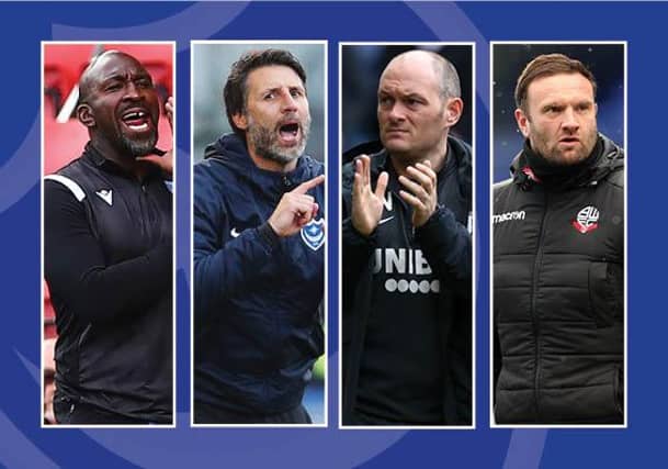 From left: Darren Moore, Danny Cowley, Alex Neil and Ian Evatt