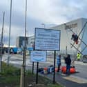 Protesters outside Amazon at Follingsby on Friday, November 26.