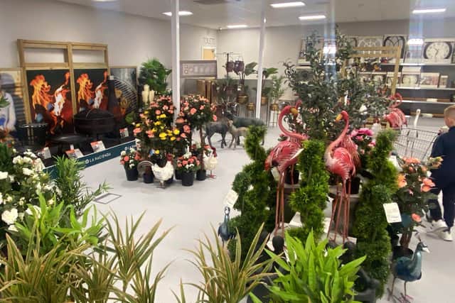 Inside Green Fingers garden centre on opening day.