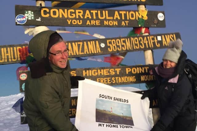 Steve Berry (left) and daughter Kirsti on Kilimanjaro earlier this year.