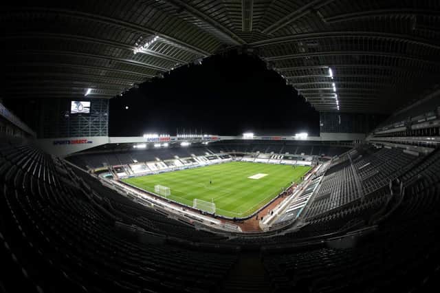 General view inside the stadium prior to the Premier League match between Newcastle United and Wolverhampton Wanderers at St. James Park on February 27, 2021 in Newcastle upon Tyne, England.