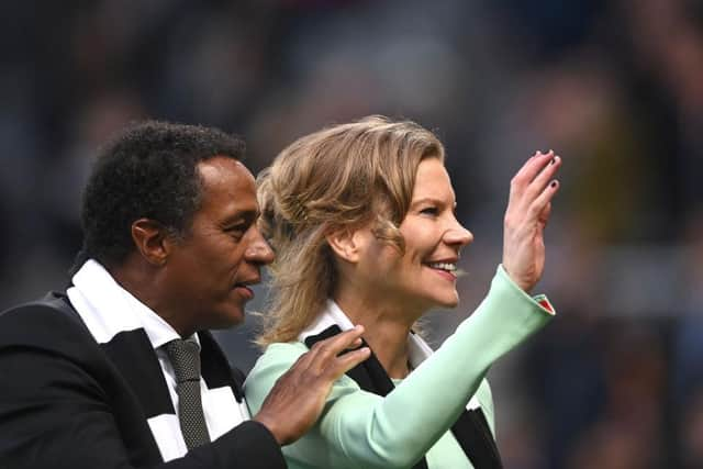 Former Newcastle United board member Majed Al Sorour with co-owner Amanda Staveley last May.