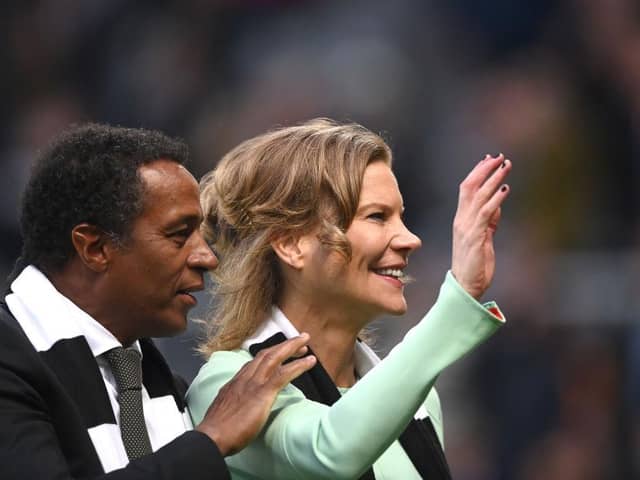 Former Newcastle United board member Majed Al Sorour with co-owner Amanda Staveley last May.
