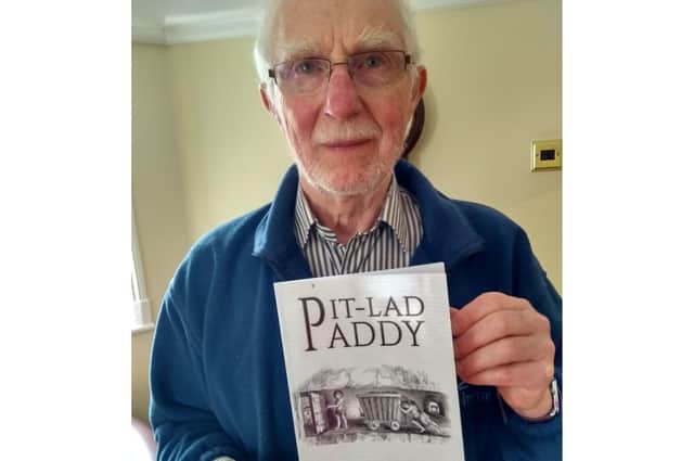 Peter Ford Mason with his latest book, 'Pit-Lad Paddy'.