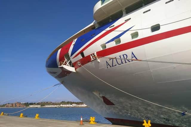 The Azura berthed in North Tyneside