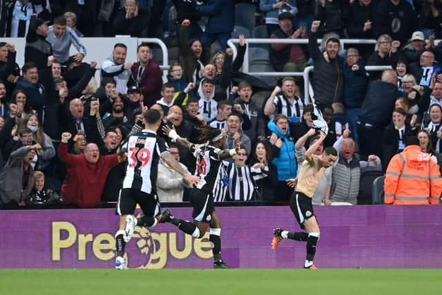 Miguel Almiron celebrating his goal for Newcastle United against Crystal Palace (Photo by Stu Forster/Getty Images)