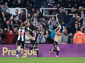 Miguel Almiron celebrating his goal for Newcastle United against Crystal Palace (Photo by Stu Forster/Getty Images)