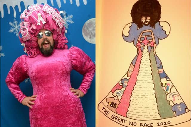 Colin Burgin-Plews aka Big Pink Dress and his design for the Great No Race dress.