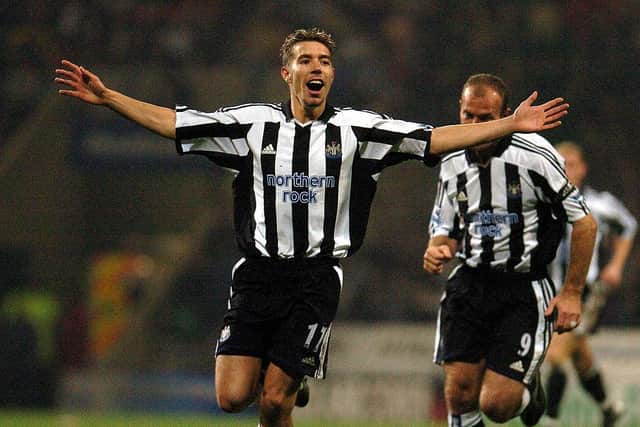 Darren Ambrose celebrates scoring for Newcastle United against Bolton Wanderers.