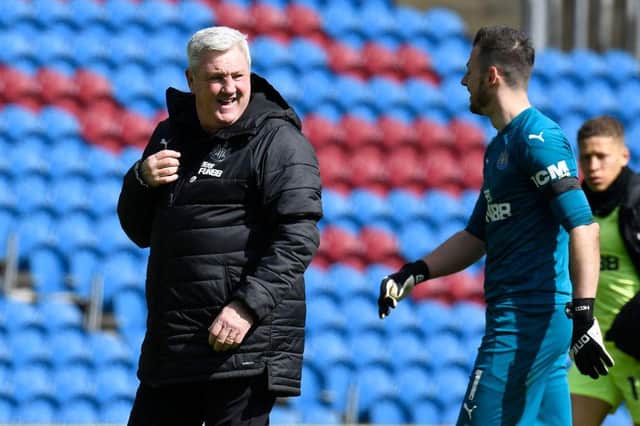 Newcastle United head coach Steve Bruce won just his third game in 22 matches against Burnley. (Photo by PETER POWELL/POOL/AFP via Getty Images)